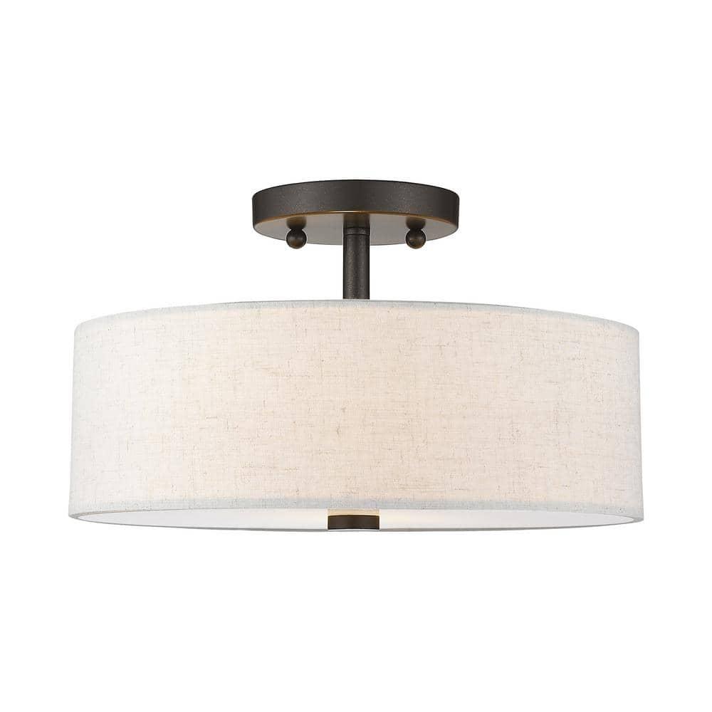 Livex Lighting Meridian 2 - Light Semi-Flush Mount in  English Bronze