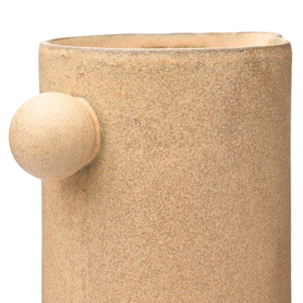 Creative Co-Op Modern Small Stoneware Pitcher or Vase, Putty Brown