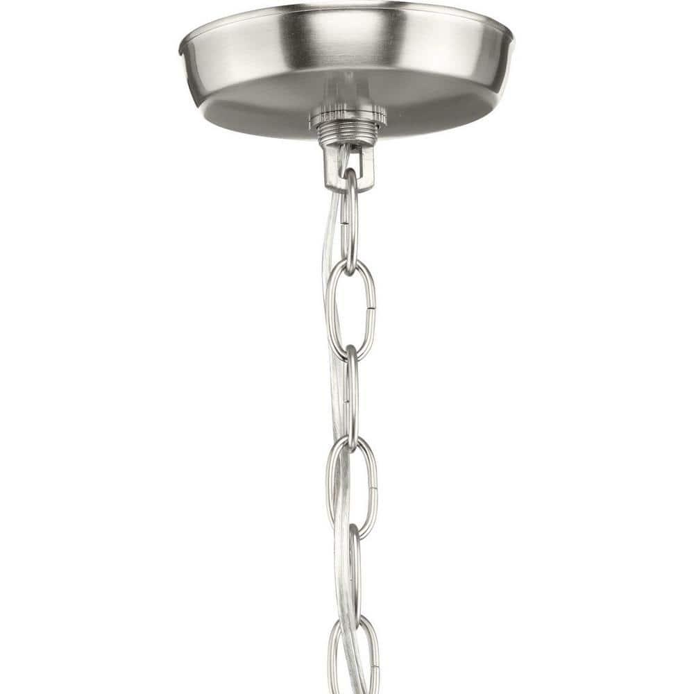 Progress Lighting Wisten 1-Light Pendant, Brushed Nickel, Etched Glass Shade Collection