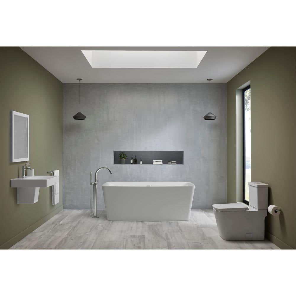 GROHE 39655000 Eurocube® Alpine White Rectangular Wall Mount Bathroom Sink with Overflow