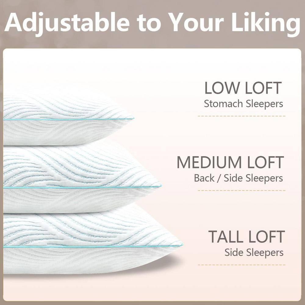 King Size Cooling Memory Foam Firm Sleeping Pillows Set
