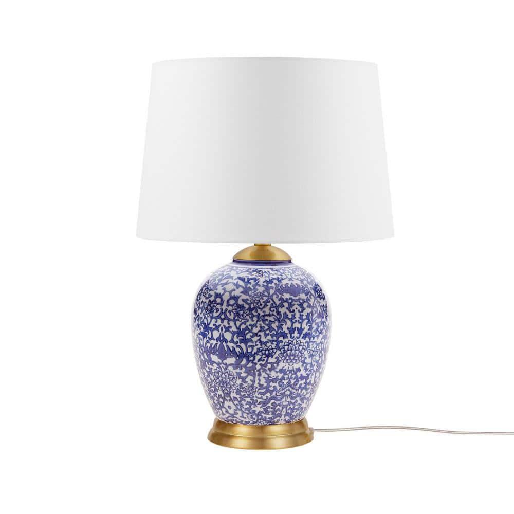 Hampton Hill Mystique Blue Ceramic Ginger Jar Table Lamp