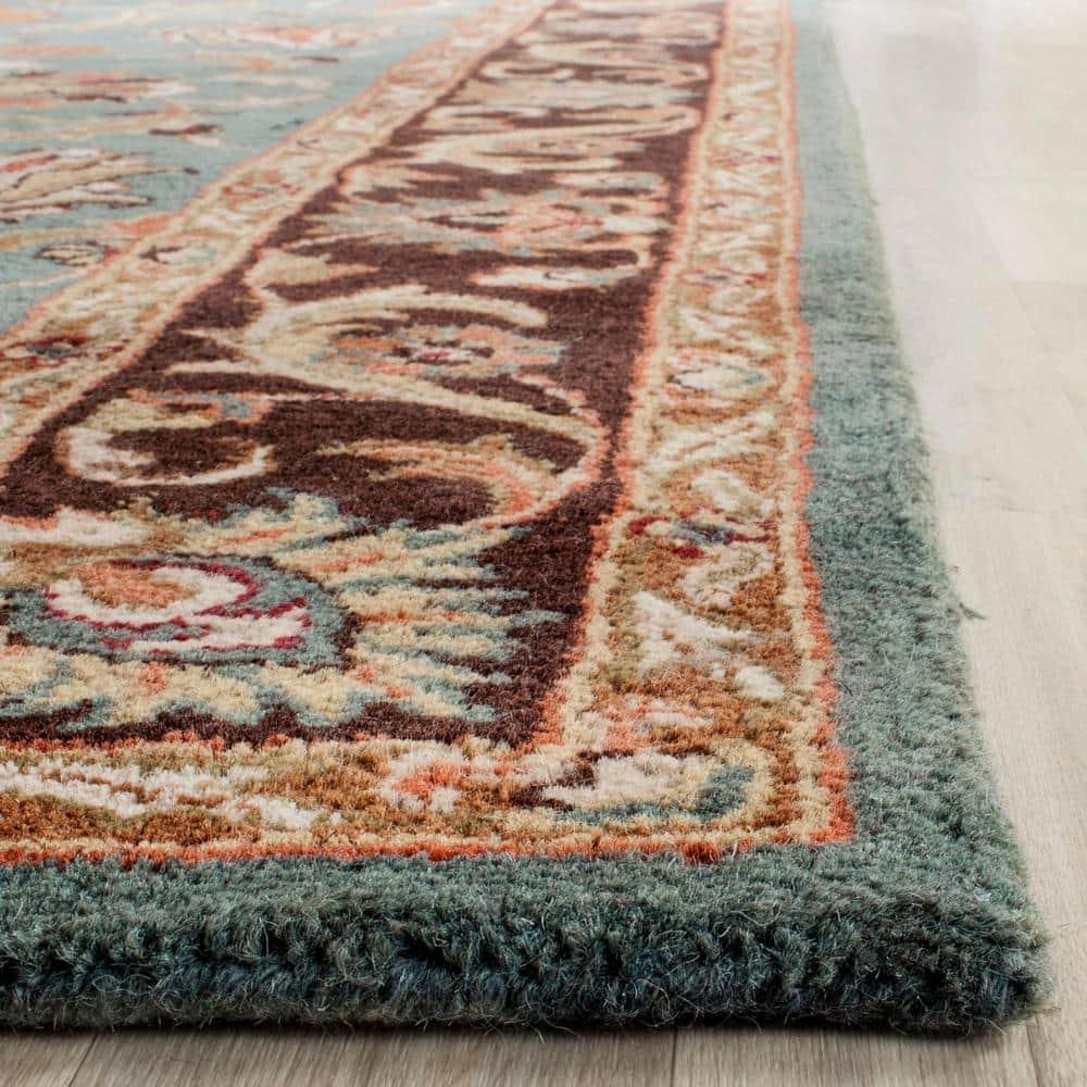 Heritage HG812 Hand Tufted Area Rug - Blue/Brown - 5'x8' - Safavieh.