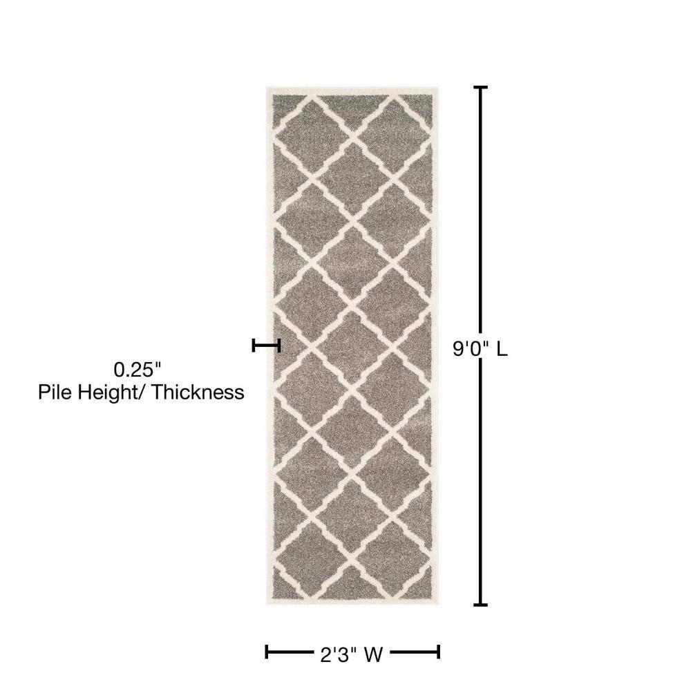 Amherst AMT421 Power Loomed Indoor Runner Rug - Dark Grey/Beige - 2'3"x9' - Safavieh