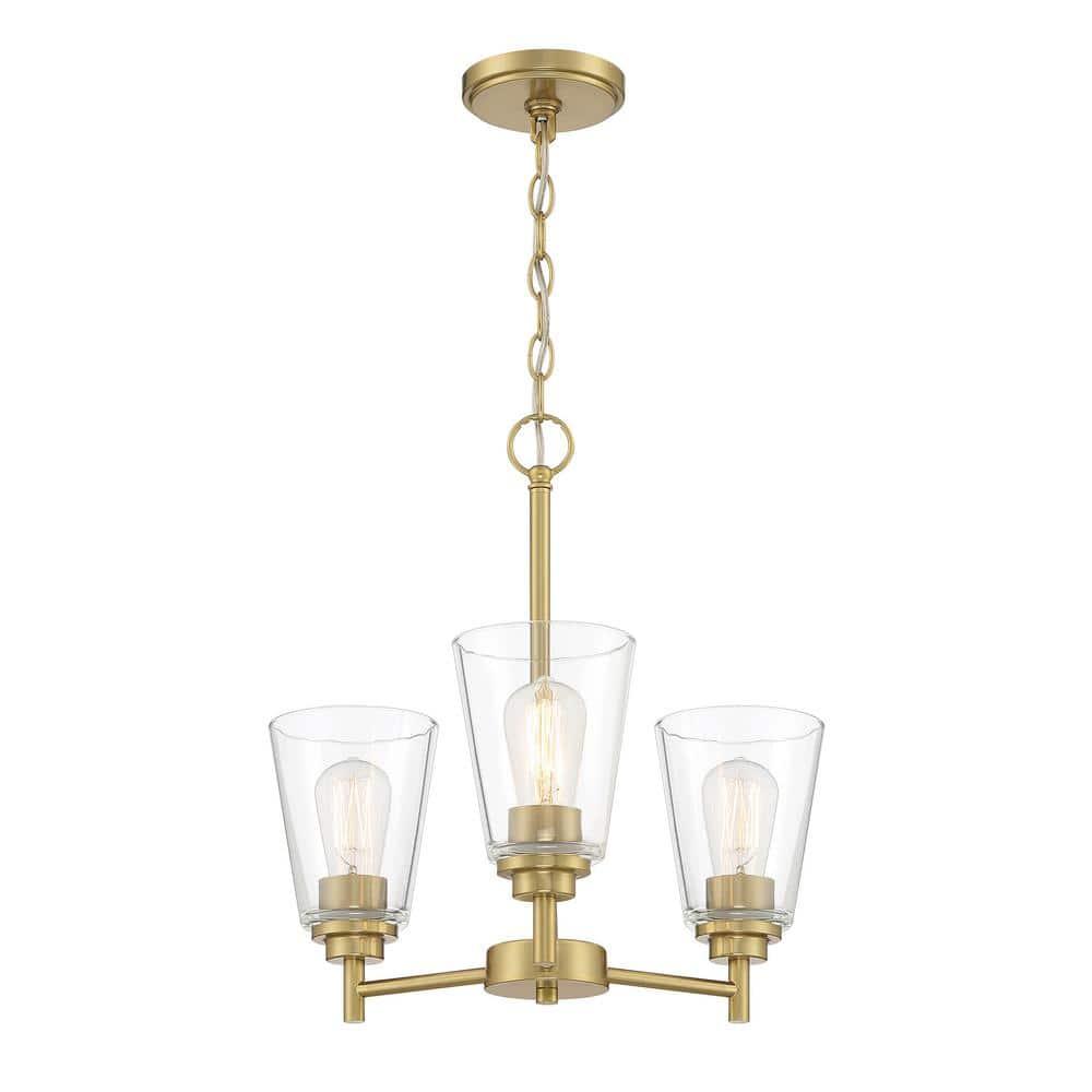 Westin 3-Light Modern Chandelier with Clear Glass Shades