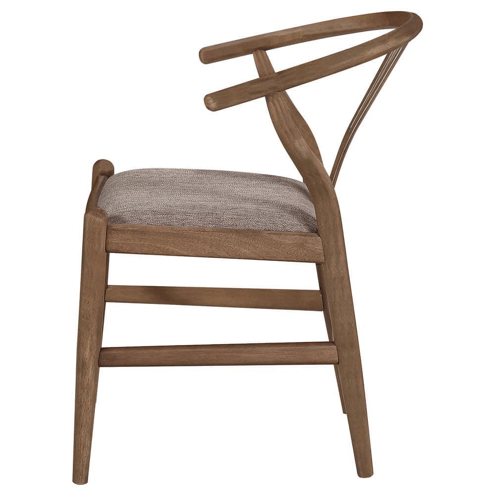Dinah Danish Y-Shaped Back Dining Side Chair Walnut And Brown (Set Of 2)