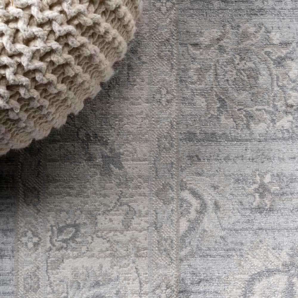 4' X 6' Modern Persian Vintage Moroccan Traditional Area Rug, Light Gray - JONATHAN Y