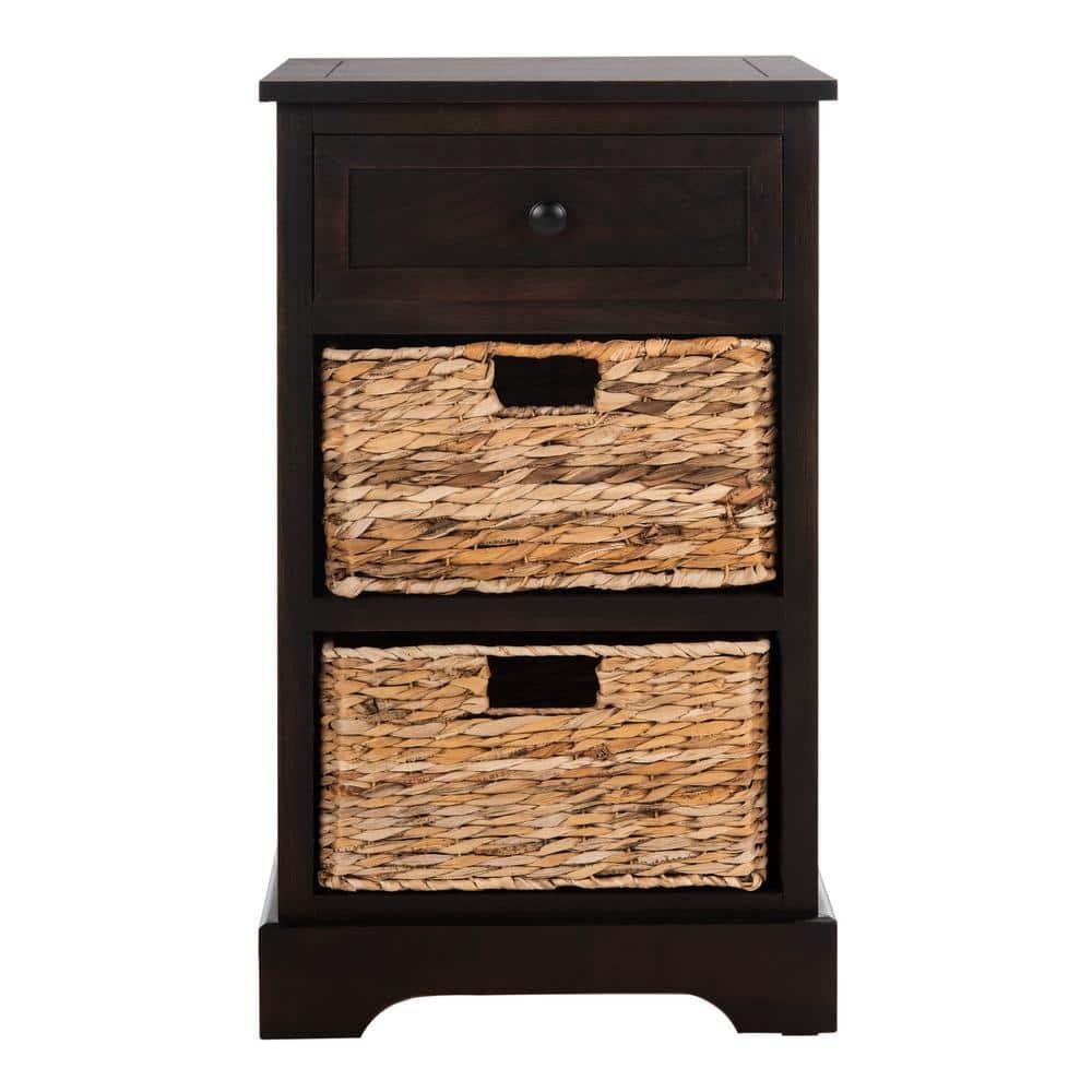 Carrie Side Storage Side Table - AMH5700F - Brown - Safavieh Couture