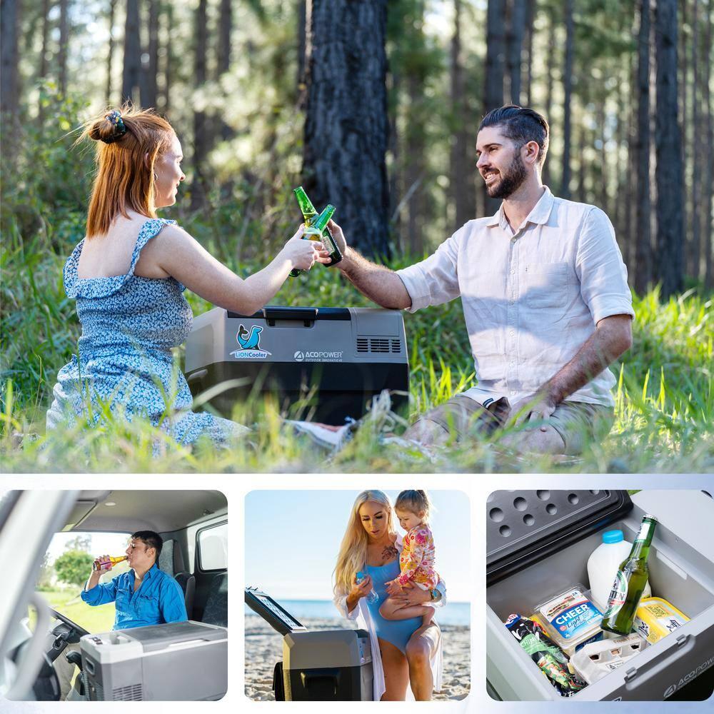 42 qt. Car Freezer Portable Refrigerator with APP Control and 6 in. off-Road Wheels, 12-Volt, 45W Cooler Freezer