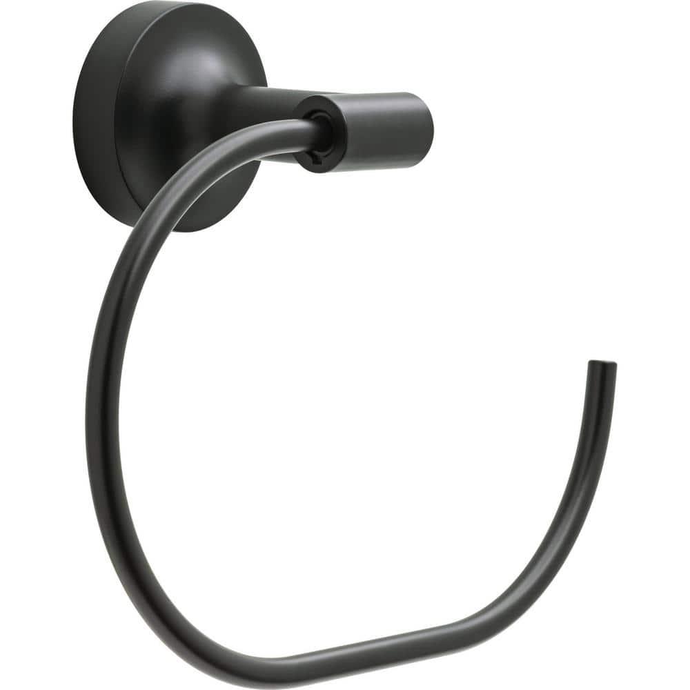 Voisin Round Open Towel Ring Bath Hardware Accessory in Matte Black