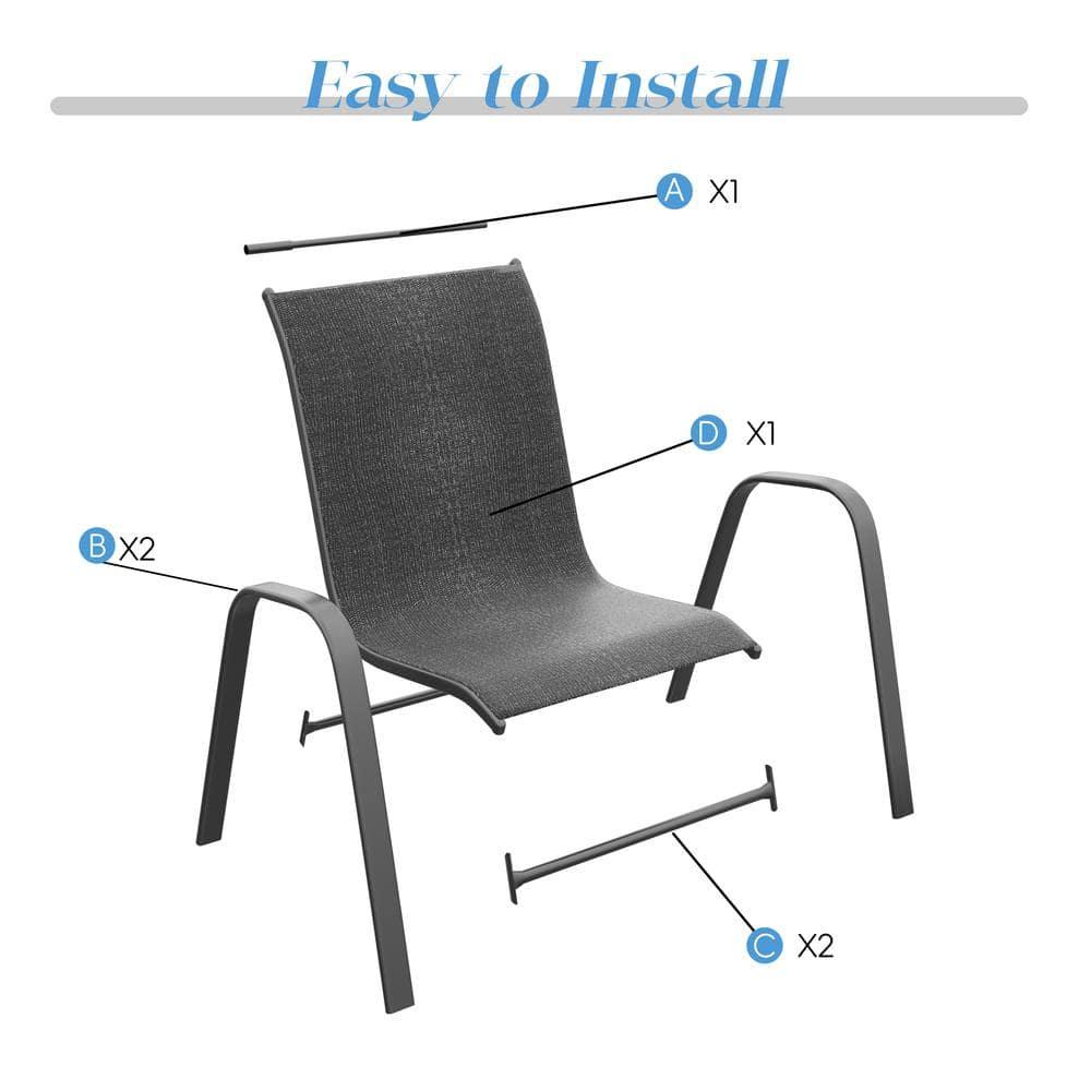 Tolead Outdoor Patio Dining Arm Chairs - Set of 4, Gray