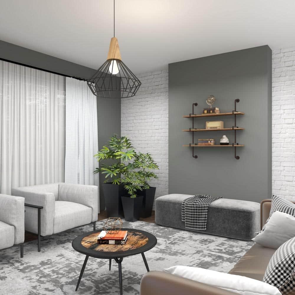 Set of 3 Modern Trapezoidal Iron Planters - Olivia & May: Indoor/Outdoor Freestanding Decor, No Drainage