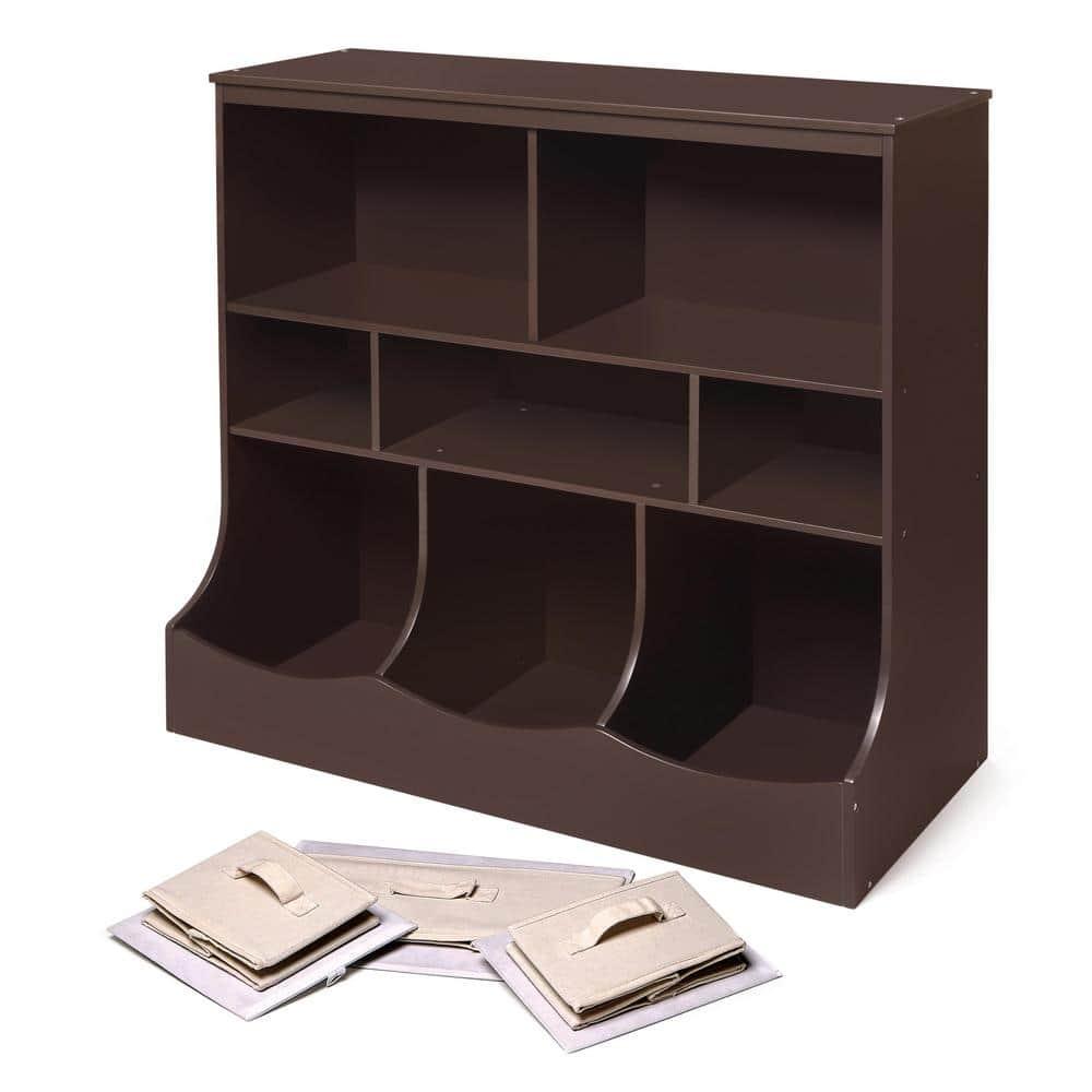 Badger Basket Combo Bin Storage Unit with Three Baskets - Espresso