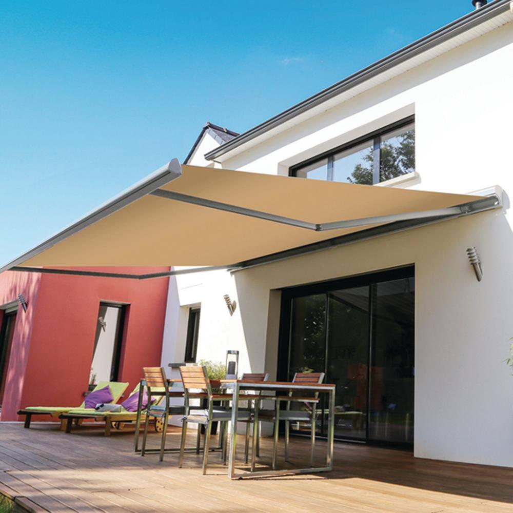 Advaning 10.5'' Fabric, Metal Cover Retractable Patio Awning