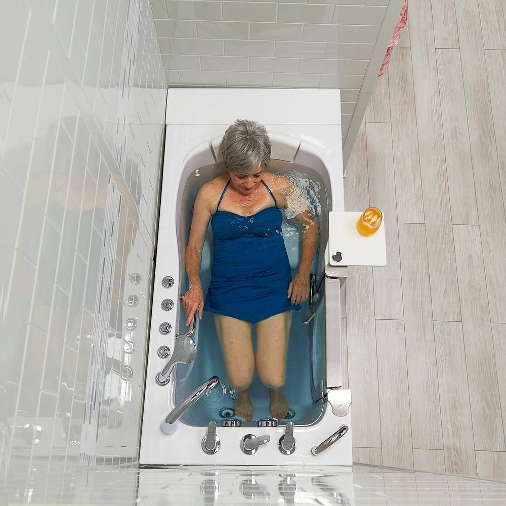 Royal 32"x52" Acrylic Air and Hydro Massage Walk-In Bathtub, 5 Piece Fast Fill Faucet, 2" Dual Drain