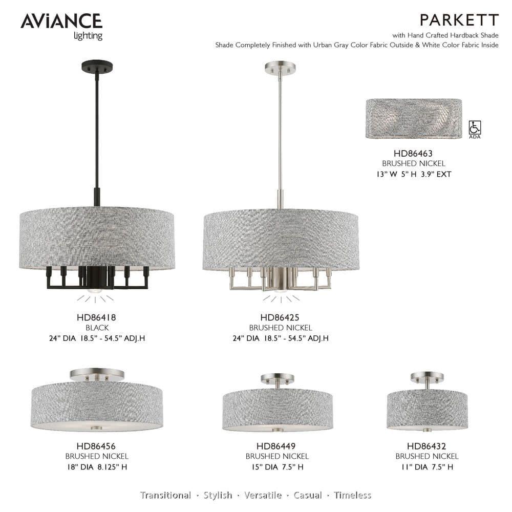 Livex Lighting Dakota 3 - Light Semi-Flush Mount in  Brushed Nickel/Shiny White