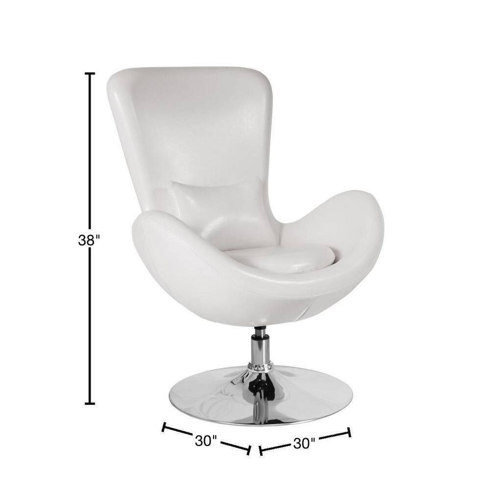 Flash Furniture Egg Series White LeatherSoft Side Reception Chair