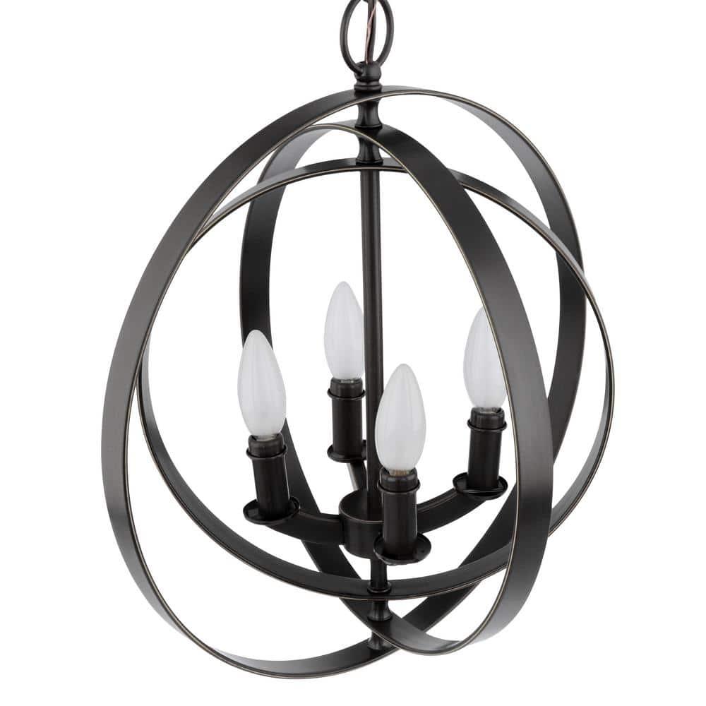 Progress Lighting Equinox 4-Light Foyer Pendant, Steel, Antique Bronze, No Shade