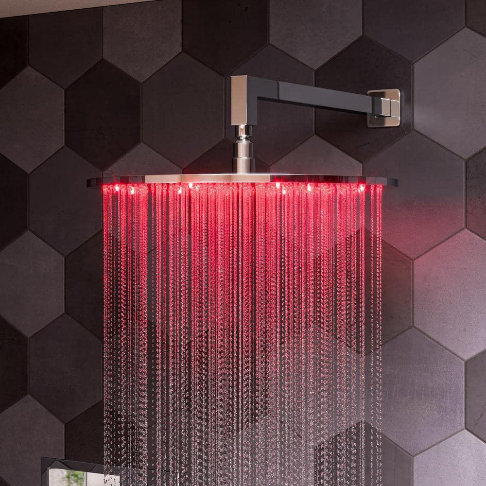 Rain Fixed Shower Head 1.8 GPM GPM with Temperature-based LED