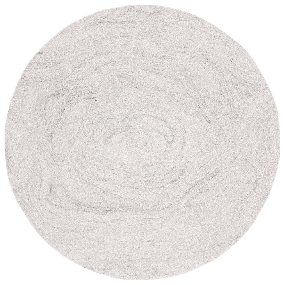 Abstract ABT148 Handmade Indoor Area Rug - Light Gray/Beige - 6' Round - Safavieh