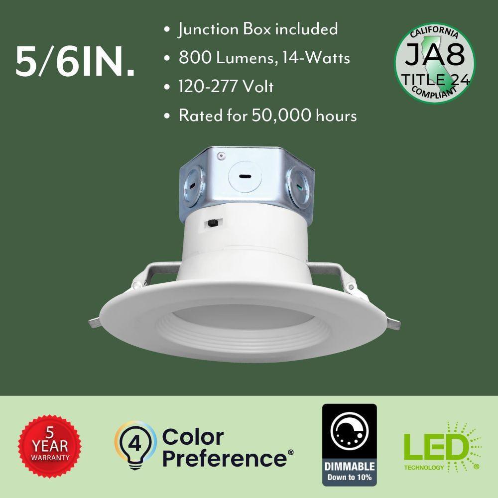 ETi Solid State Lighting 6 in. Canless 120-277v T24 Integrated LED Recessed Light Trim (Set of 4) 53192211-4PK