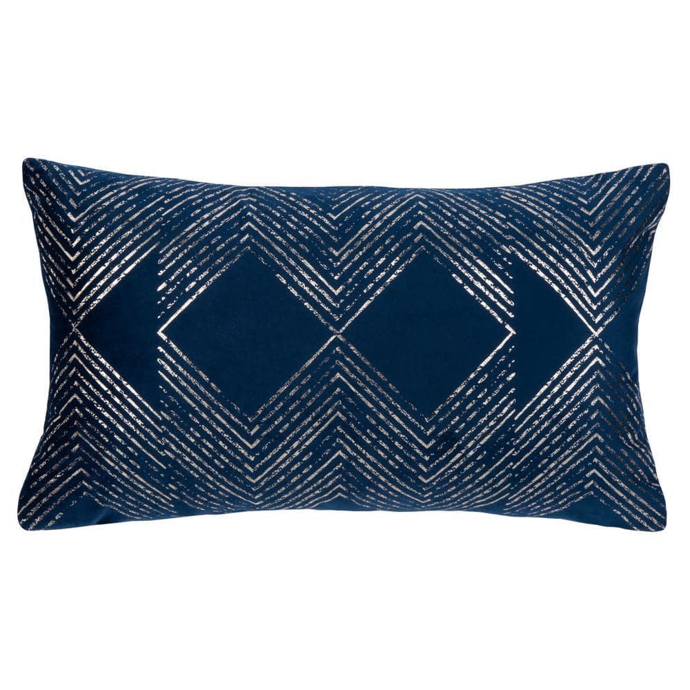 Sarla Pillow - Navy/Grey - 12"X20" - Safavieh