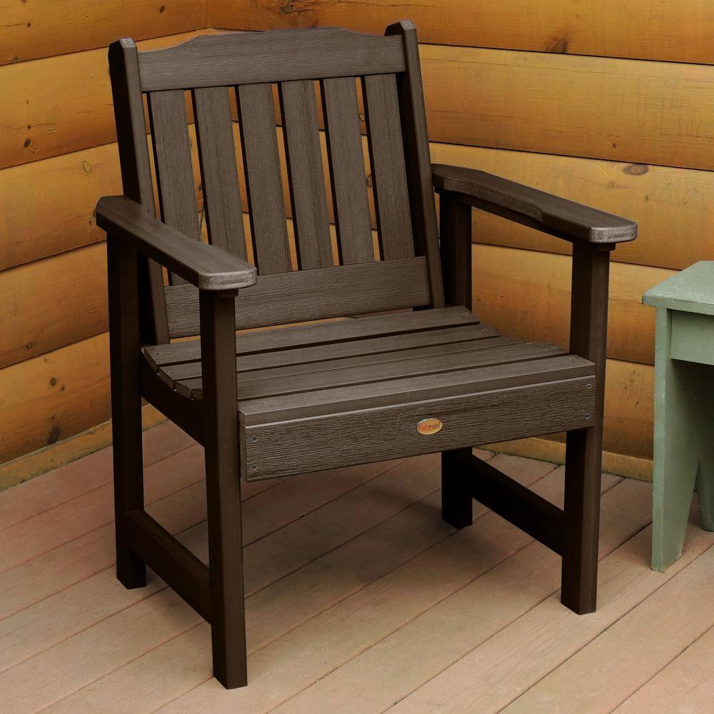 Lehigh Garden Patio Chair Weathered Acorn - highwood: Durable Outdoor Seating, Fade-Resistant
