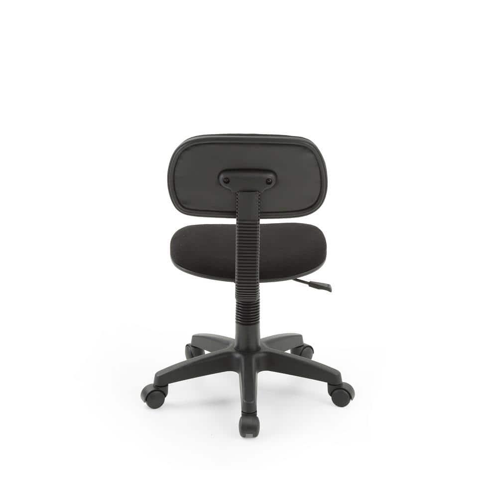 Kids Armless, Adjustable, Swiveling Desk Chair - Black