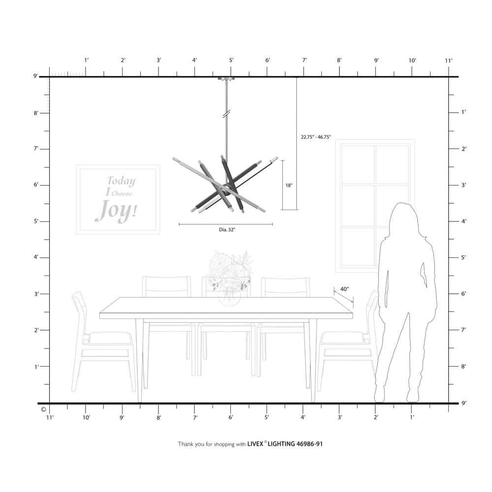 Livex Lighting - Moco - 10 Light Chandelier in Modern Style - 32 Inches wide by