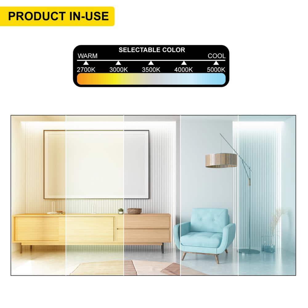 NUWATT NW-P-DL-6-15W-5CT-BN-12P Panel Downlight 6.88'' Selectable Color Temperature Dimmable Air-Tight IC Rated LED Canless Recessed Lighting Kit (Set of 12)