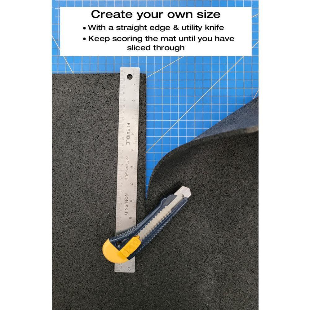 Rubber King Multi-Purpose Exercise Mat - 100% Recycled Thick Rubber Mat for Home Gym Flooring, Non-Slip, Low-Odor Durable Workout Mat for Indoor/Outdoor, Shoe-Friendly