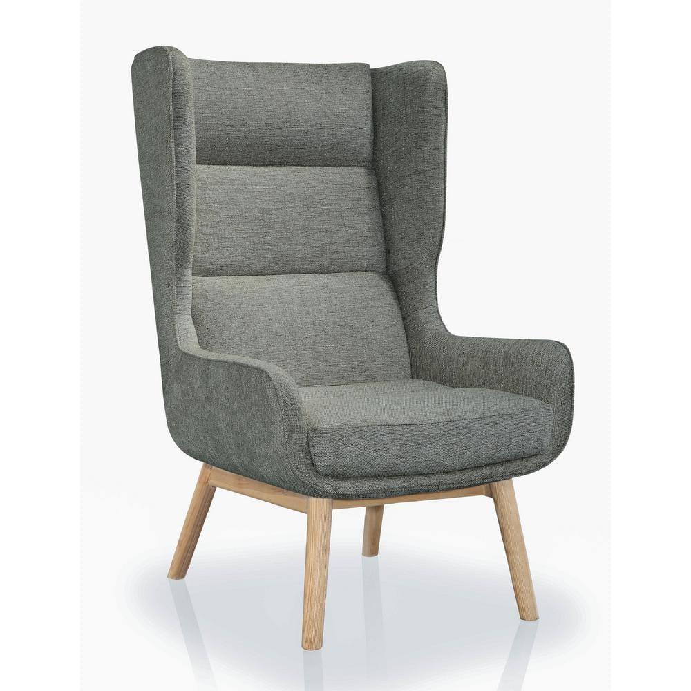Sampson Graphite and Natural Twill Accent Chair