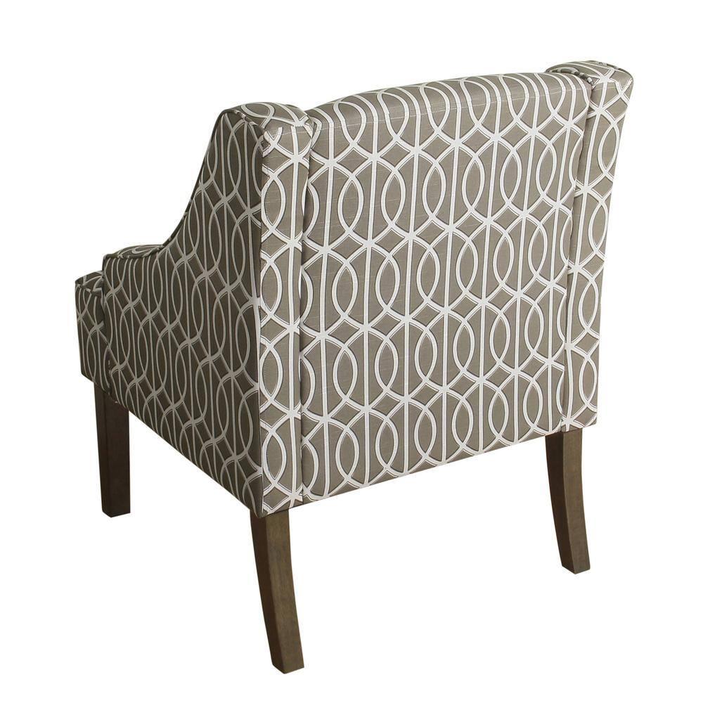 Classic Swoop Accent Armchair Brindle Gray- HomePop