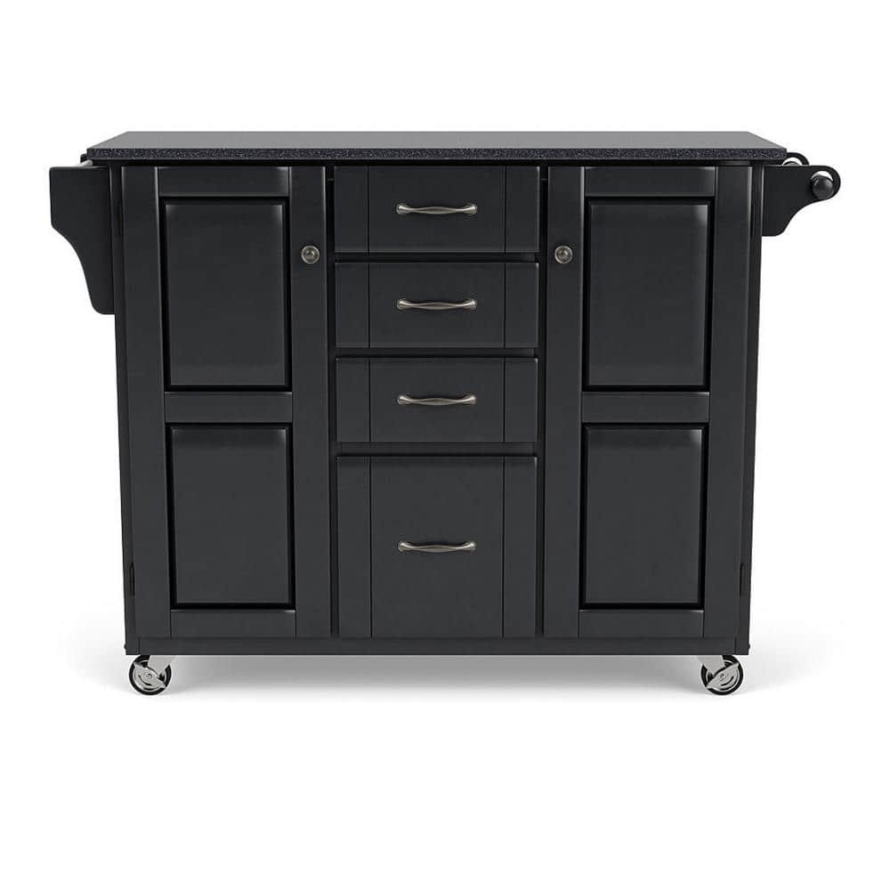 Homestyles Create-a-Cart Wood Kitchen Cart in Black