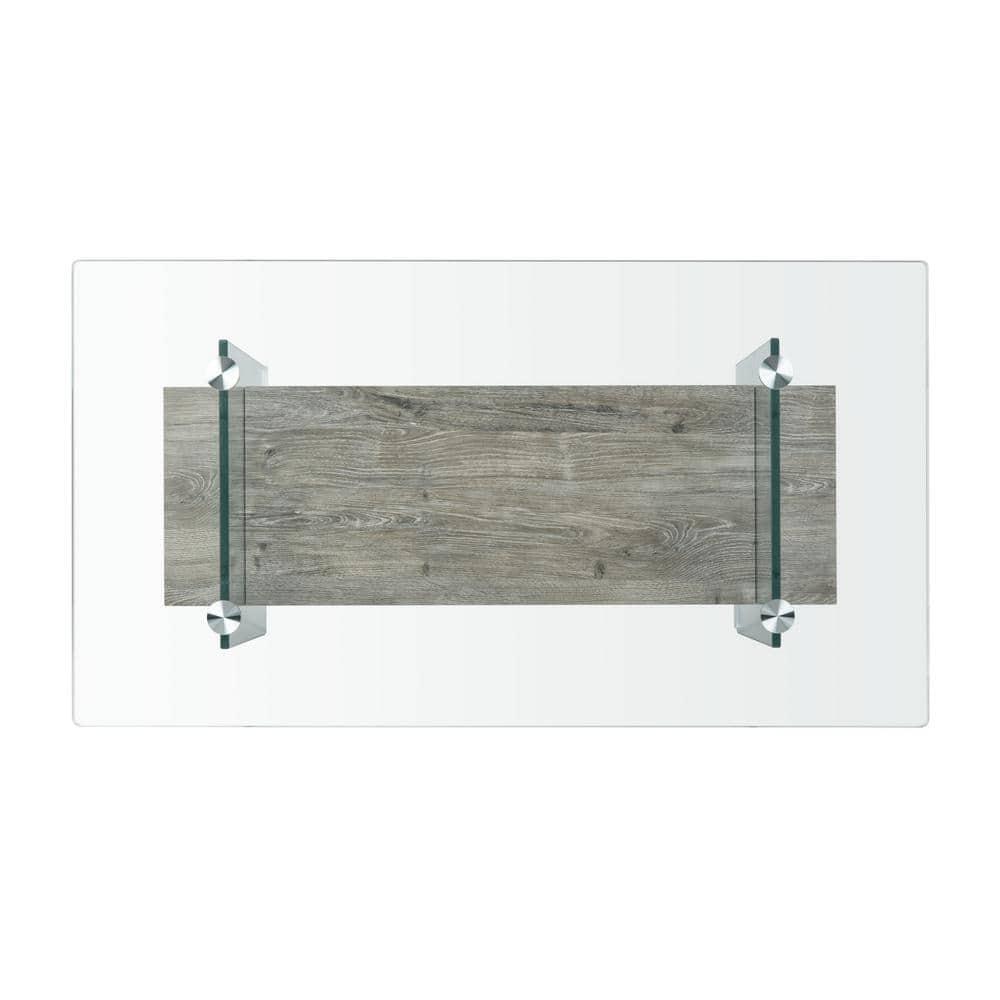 Kayley Coffee Table - Glass/Grey Oak - Safavieh