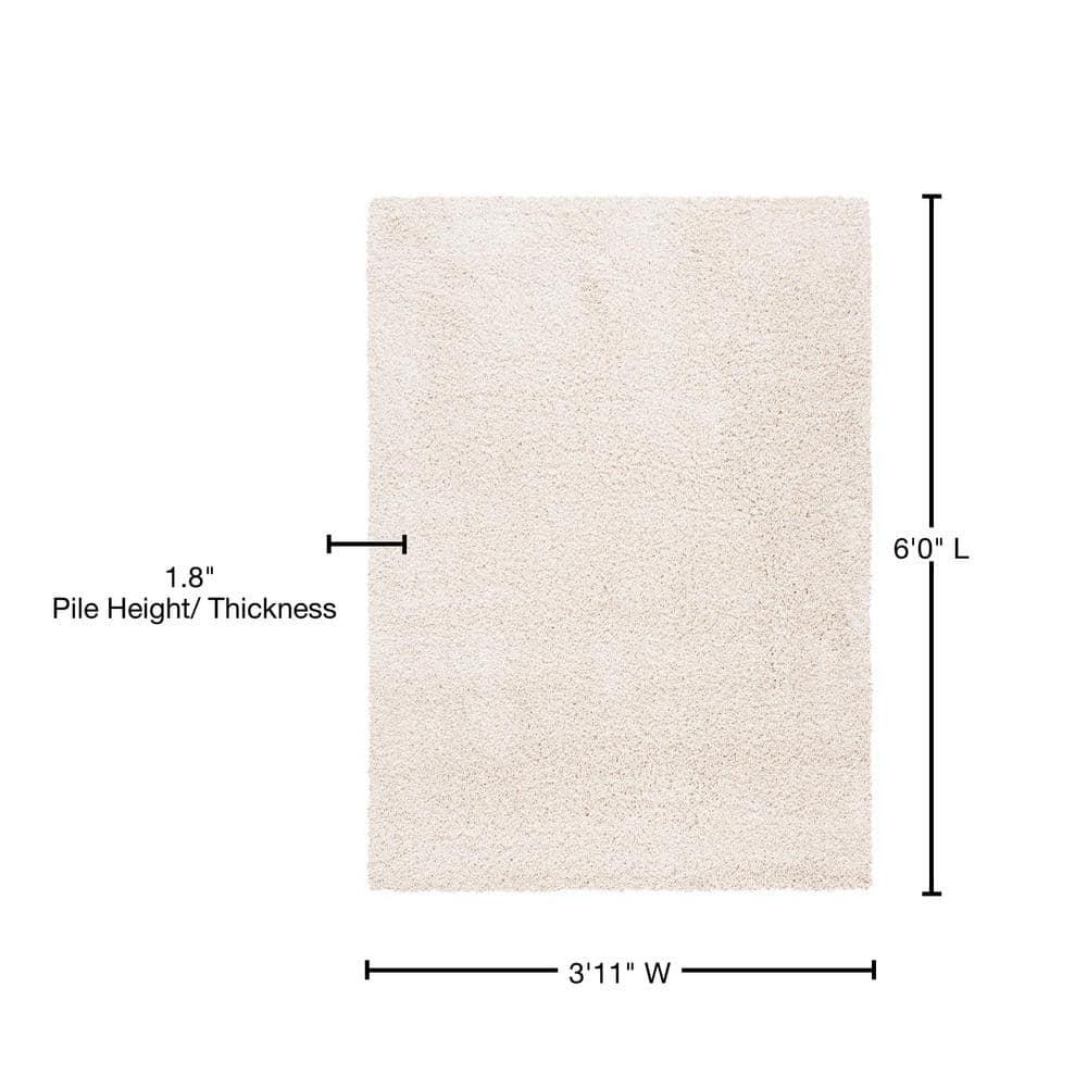 Evolution Shag EVO520 Power Loomed Area Rug - Ivory - 4'x6' - Safavieh.