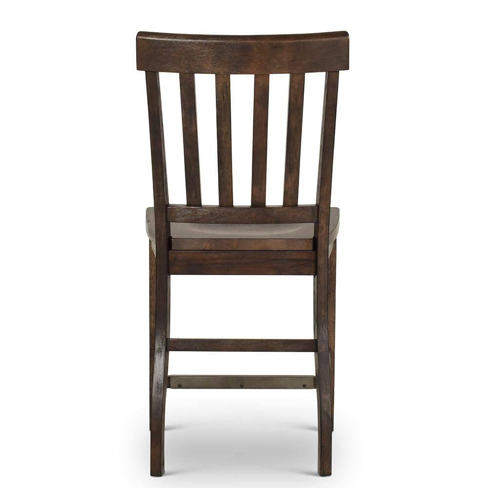 Steve Silver Set of 2 Cayla Counter Height Barstools Dark Oak: Wood Frame, Slat Back Design, CSA Certified