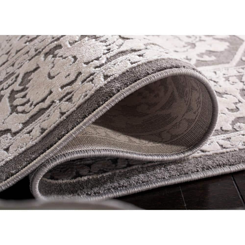 Reflection RFT665 Power Loomed Indoor Runner Rug - 2'3"x6' - Dark Grey/Cream - Safavieh