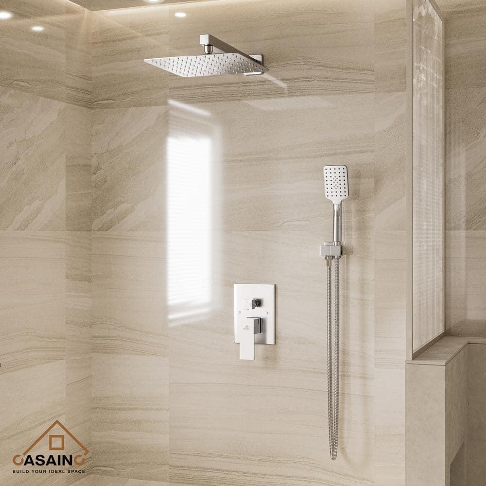 10 inch Wall Mounted Pressure Balanced Complete Shower System With 3 Setting Shower Handheld