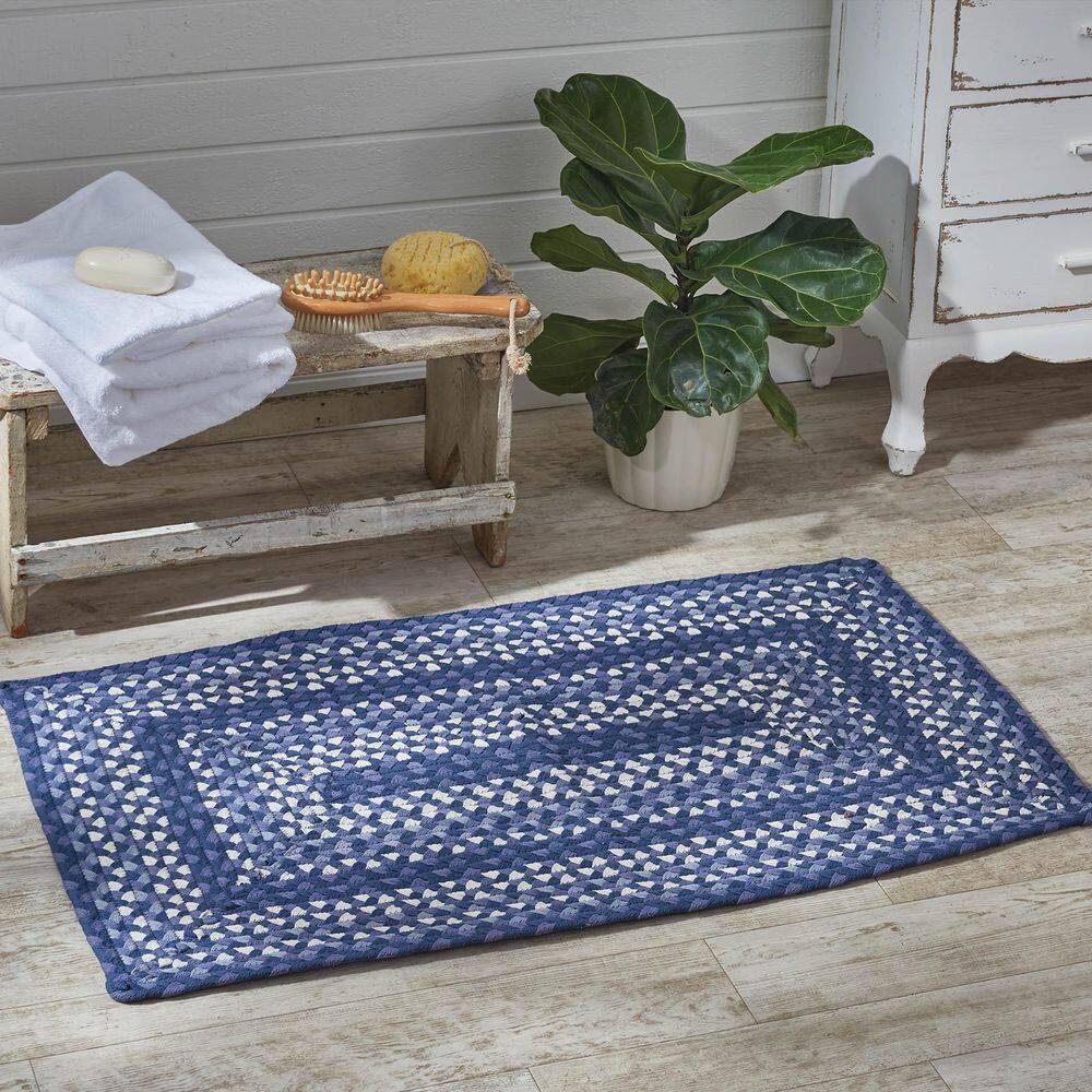 Park Designs Blue and Stone Braided Rectangle Rug