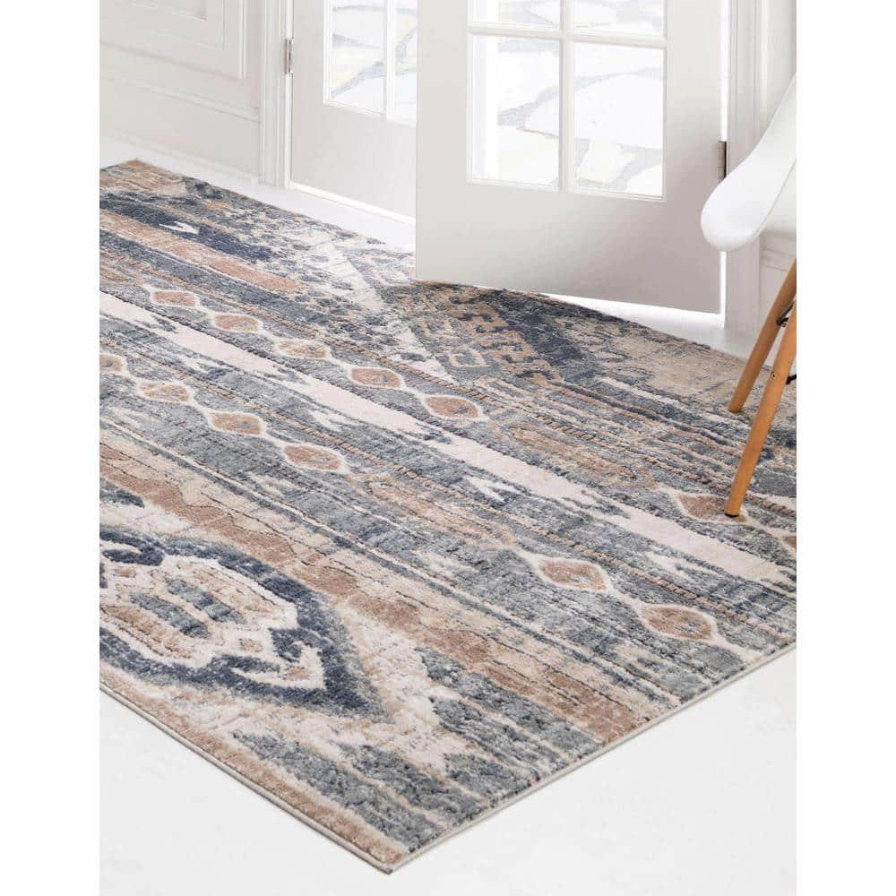 Unique Loom Portland Collection Area Rug - Orford (10'  x 14' 1" Rectangle Navy Blue/Blue)