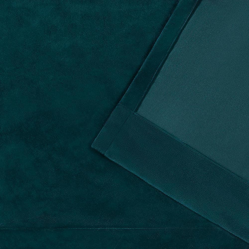 Set of 2 84"x54" Velvet Heavyweight Grommet Top Window Curtain Panel Teal - Exclusive Home: Light Filtering, Modern Style