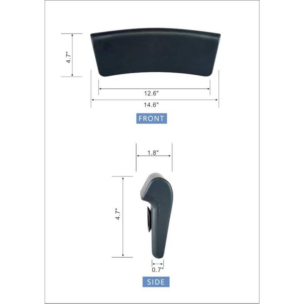 Vanity Art Gripping Head Rest Hard Bath Pillow For Tubs With Suction Cups,  Dark Grey