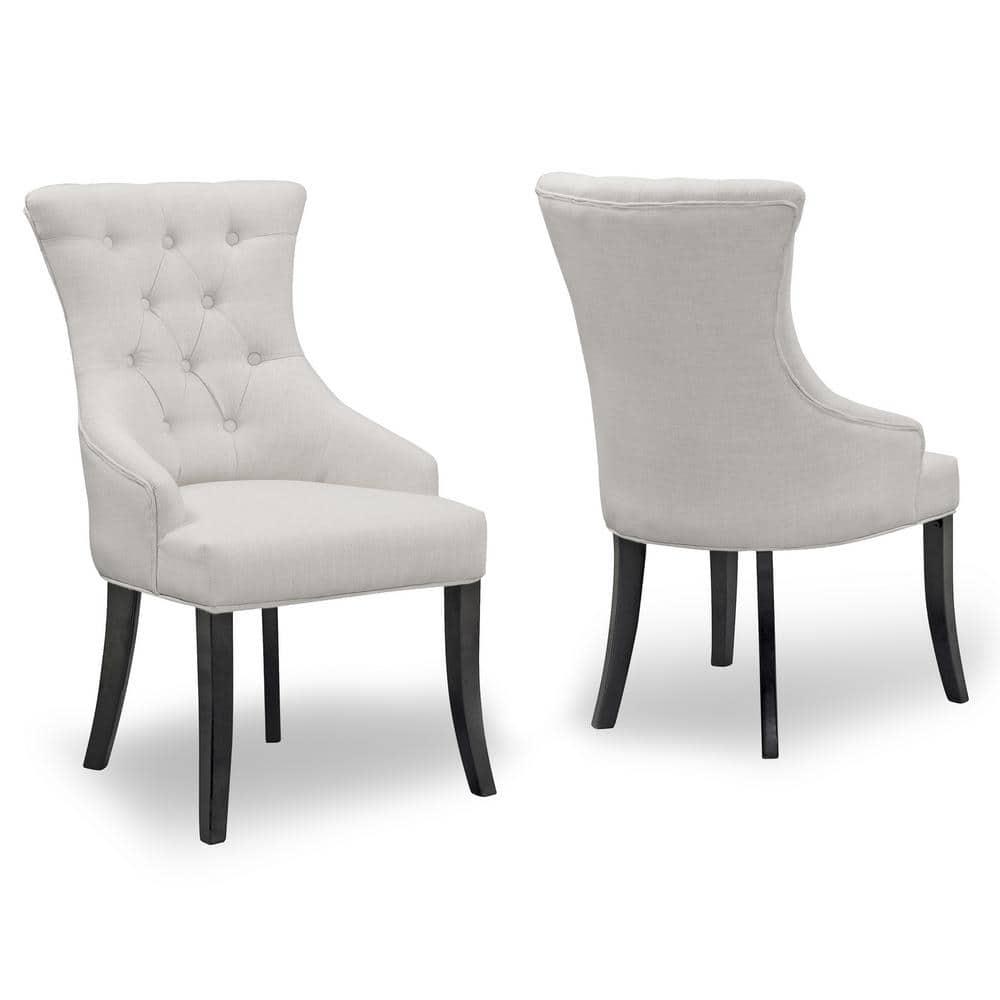 Glamour Home Alei 18.25" Modern Fabric Dining Chairs in Beige (Set of 2)