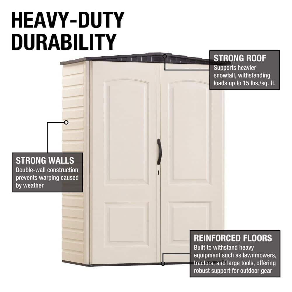 Rubbermaid 5 ft. x 2 ft. Vertical Shed - Small  78.5"L x 29.7"W x 14.4"H