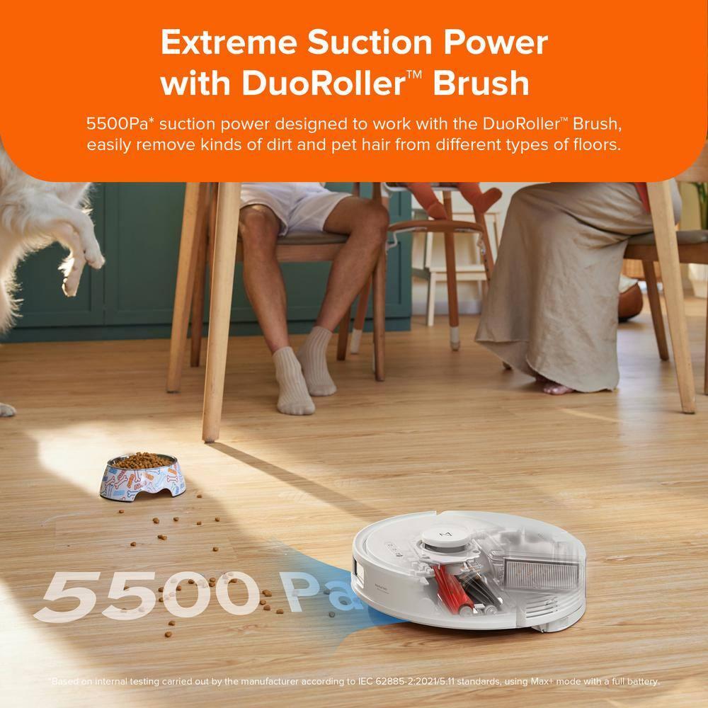Q8 Max Robotic Vacuum White: Roborock, Cordless, Smart Mapping, App Controlled, Tangle-Free, Multi-Surface, 1-Year Warranty
