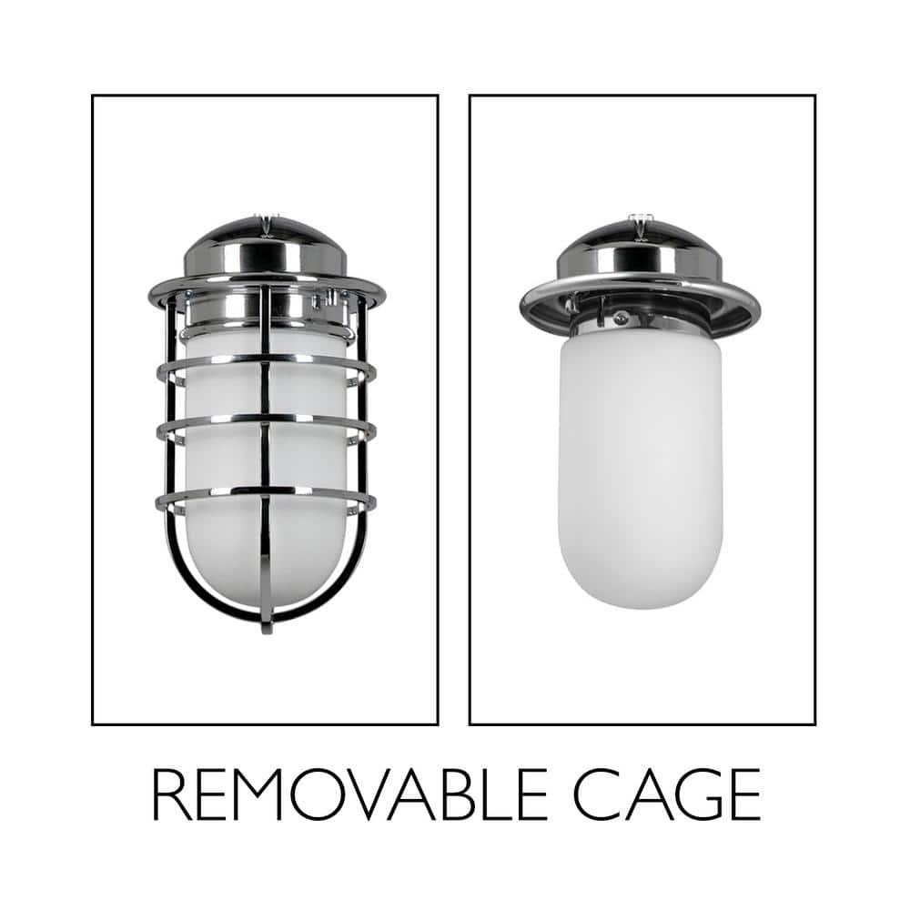 Polished Chrome Industrial Jelly Jar Wall Sconce