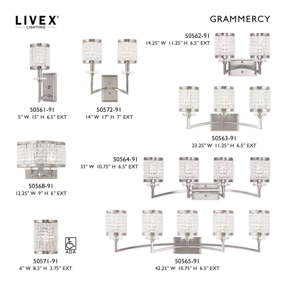 Livex Lighting Grammercy 1 - Light Wall Light in  Brushed Nickel