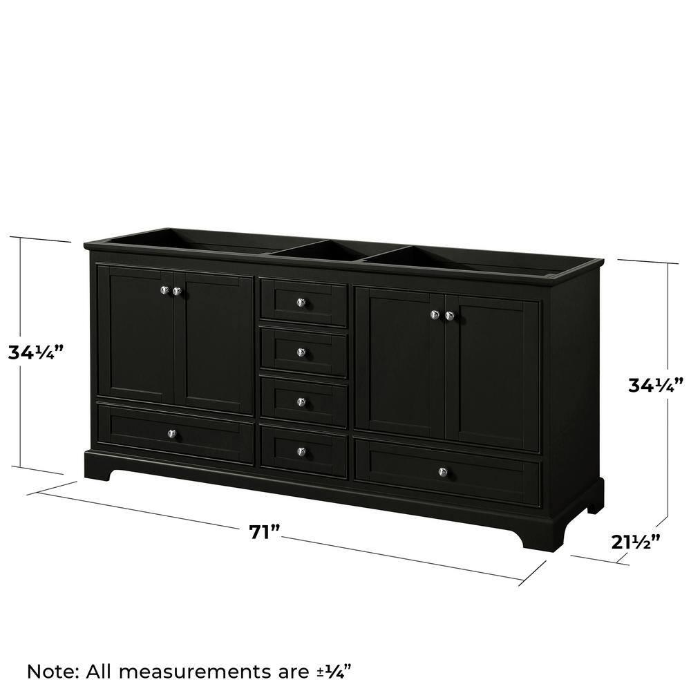 Wyndham Collection Deborah 71" Double Bathroom Vanity Base Only