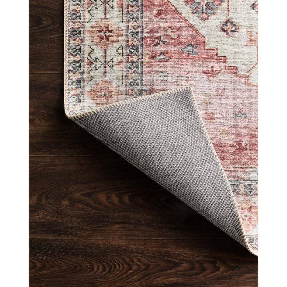 Loloi II Skye Collection SKY-02 Ivory/Berry 6'-0" x 6'-0" Round Area Rug